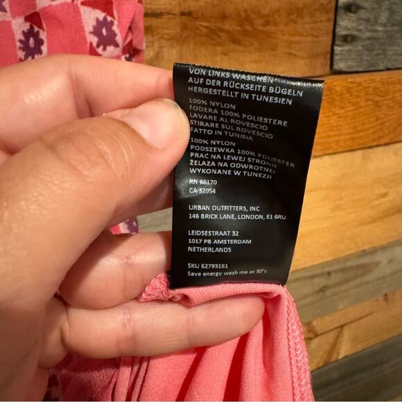 NWT UO Urban Outfitters Austin Ruched Mesh DressY2K Mini Floral Pink Size S - Picture 16 of 16